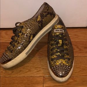 Miu Miu snake skin sneakers